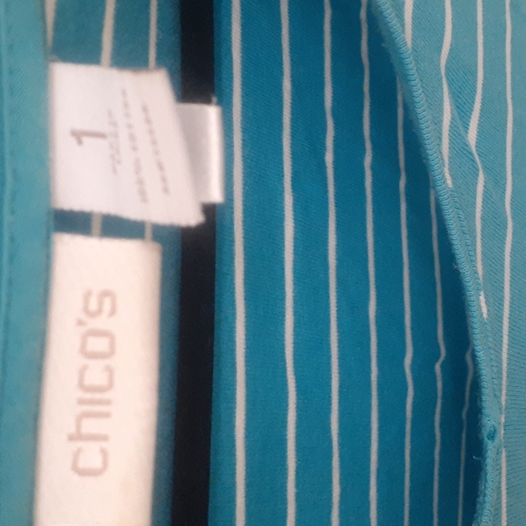 2 Chico’s Blue  Color  stripe Tees Size 1 & St John Bay Tie Dye - Picture 4 of 10